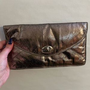 Sorial NY glazed faux leather clutch